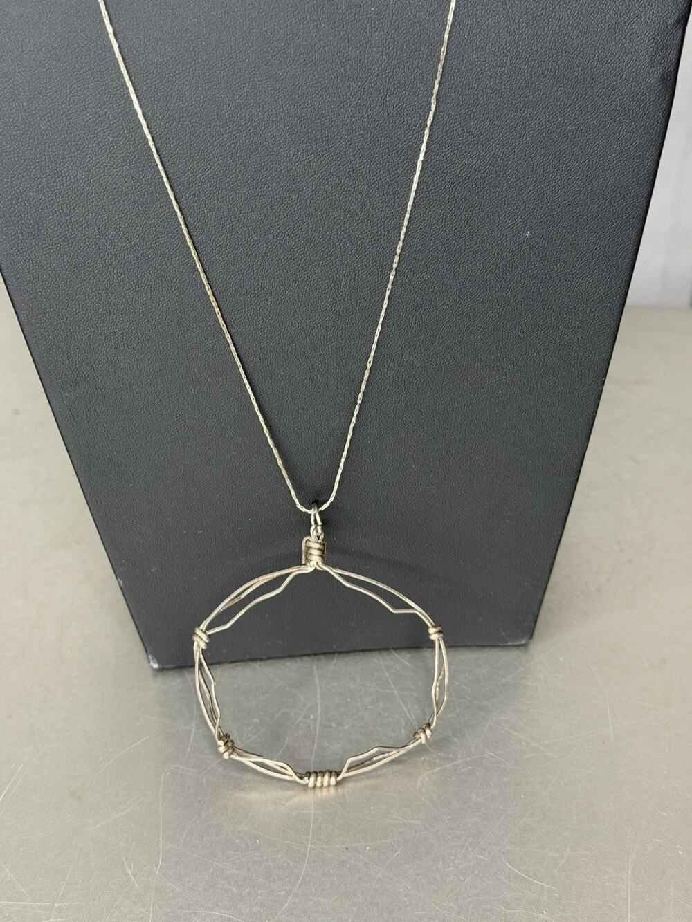VTG Sterling Silver Brutalist Art Nouveau Unique OOAK Necklace